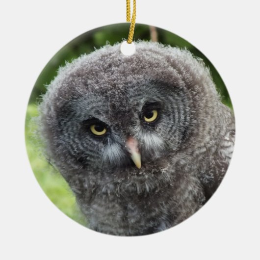 GRAY OWL KERAMISCH ORNAMENT (Voorkant)