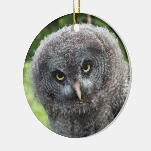 GRAY OWL KERAMISCH ORNAMENT (Links)