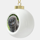 GRAY OWL KERAMISCHE BAL ORNAMENT (Rechts)