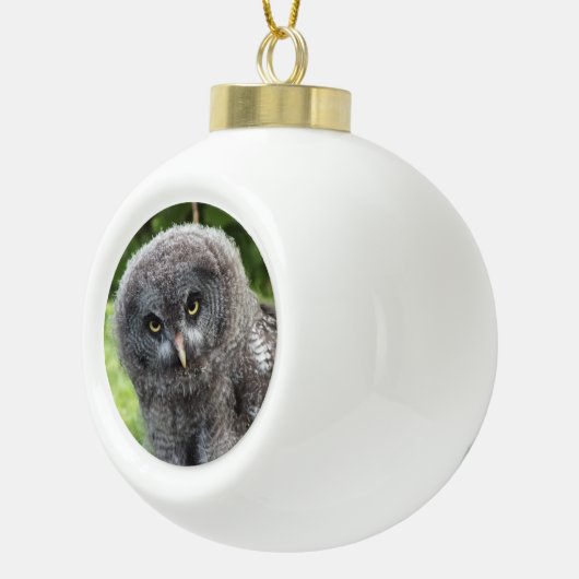 GRAY OWL KERAMISCHE BAL ORNAMENT (Rechts)