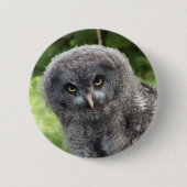 GRAY OWL RONDE BUTTON 5,7 CM (Voorkant)