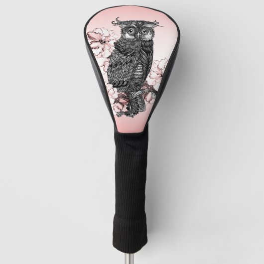 Gray Owl Roze Orchideeën Golfheadcover (Voorkant)