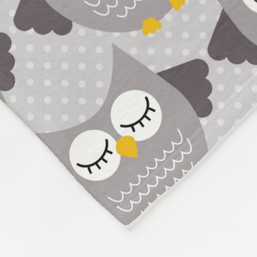 Gray Owls Fleece Deken (Hoek)