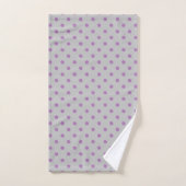 Gray Paars Polka Dot Bad Handdoek (Handdoek)