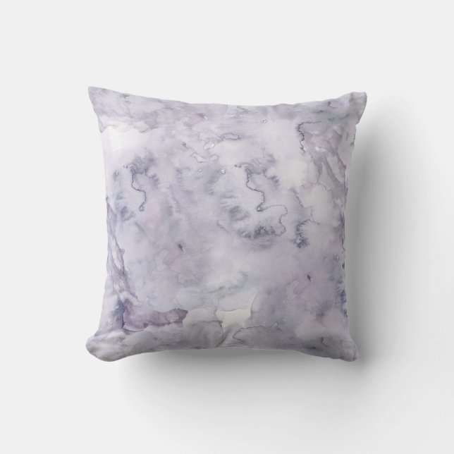Gray Paarse Misty Background Waterverf Pillow Kussen (Voorkant)
