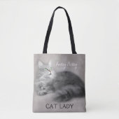 Gray Painted Crazy Cat Lady Canvas tas (Voorkant)
