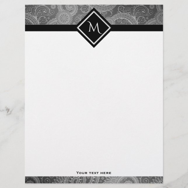 Gray Paisley Initiaal (Voorkant)