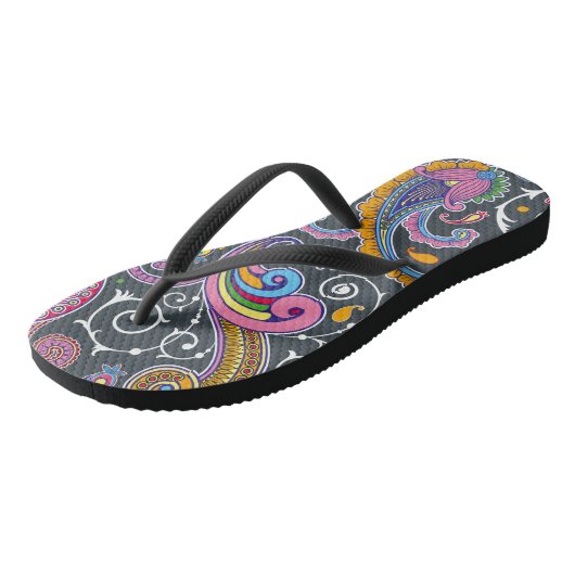Gray Paisley Pattern Teenslippers (Schuin)