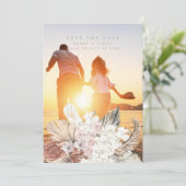 Gray Pampas Grass Floral Ultimate Tropical Oerwoud Save The Date (Staand voorkant)