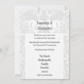 Gray papercut huwelijksfoto uitnodiging (Voorkant)