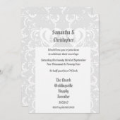 Gray papercut huwelijksfoto uitnodiging (Voorkant / Achterkant)