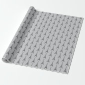 Gray Paris Gift Wrap Wrapping Paper France Cadeaupapier (Uitgerold)