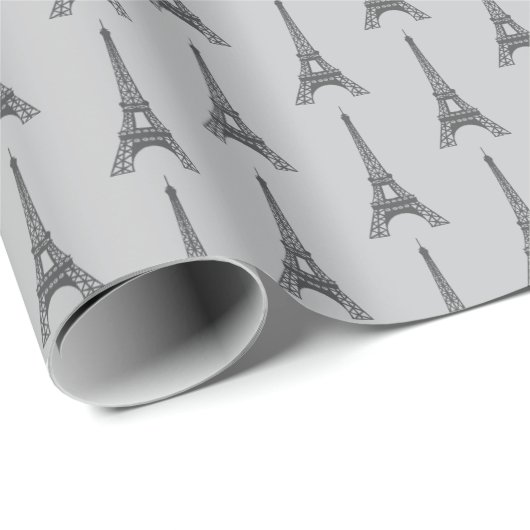 Gray Paris Gift Wrap Wrapping Paper France Cadeaupapier (Rol Hoek)