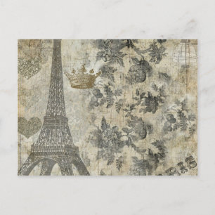 Gray Parisian Collage Briefkaart