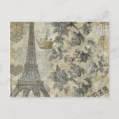 Gray Parisian Collage Briefkaart (Voorkant)