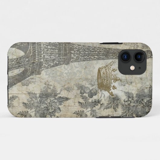 Gray Parisian Collage Case-Mate iPhone Case (Achterkant (horizontaal))