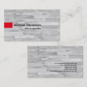 Gray Parquet Red Modern Unieke consultant Visitekaartje (Voorkant / Achterkant)