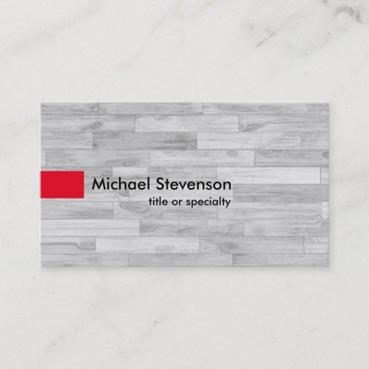 Gray Parquet Red Modern Unieke consultant Visitekaartje (Voorkant)