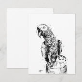 Gray Parrot Bedankkaart (Voorkant / Achterkant)
