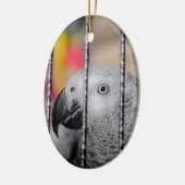 Gray Parrot Keramisch Ornament (Links)