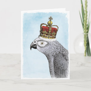 Gray Parrot met koninklijke kroon Kaart