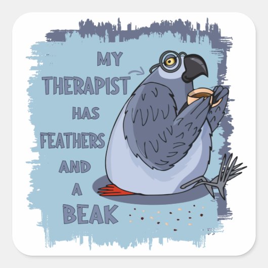 Gray Parrot Therapist - Funny Gift idea voor eigen Vierkante Sticker (Voorkant)