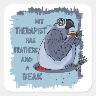 Gray Parrot Therapist - Funny Gift idea voor eigen Vierkante Sticker