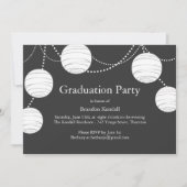 Gray Party Lantern Afstuderen Invitation Kaart (Voorkant)