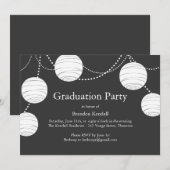Gray Party Lantern Afstuderen Invitation Kaart (Voorkant / Achterkant)