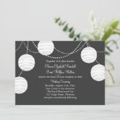 Gray Party Lantern Wedding Invitation Kaart (Staand voorkant)