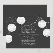 Gray Party Lantern Wedding Invitation Kaart (Voorkant / Achterkant)