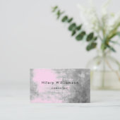 Gray Pastel Roze Grunge Textuur Feminine Visitekaartje (Staand voorkant)