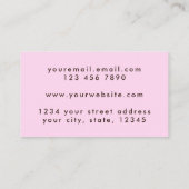 Gray Pastel Roze Grunge Textuur Feminine Visitekaartje (Achterkant)