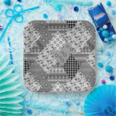 Gray Patchwork Patchwork Patroon Papieren Bordje (Feest)