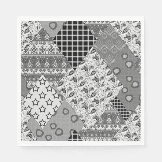 Gray Patchwork Patchwork Patroon Servet (Voorkant)