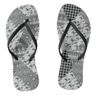 Gray Patchwork Patchwork Patroon Teenslippers