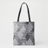 Gray Patchwork Patchwork Patroon Tote Bag (Voorkant)