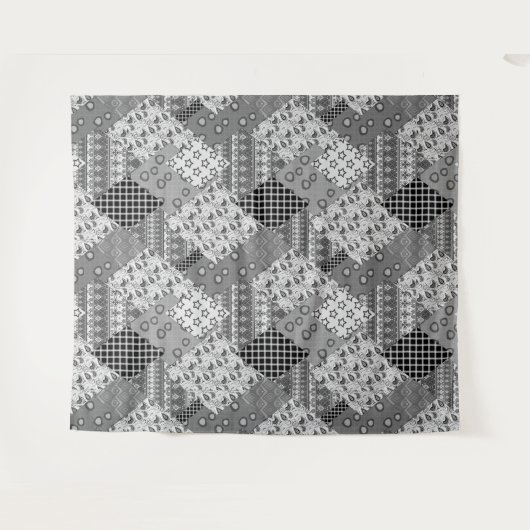 Gray Patchwork Patchwork Patroon Wandkleed (Voorkant (horizontaal))