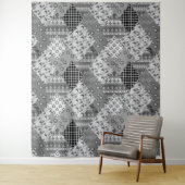 Gray Patchwork Patchwork Patroon Wandkleed (In situ)