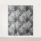 Gray Patchwork Patchwork Patroon Wandkleed (Voorkant)