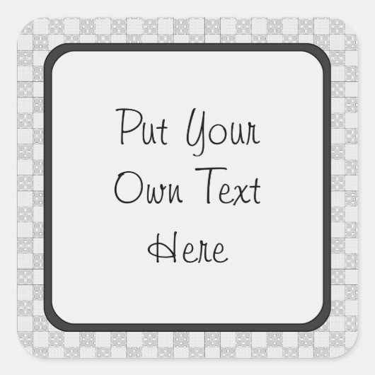 Gray Patchwork Pattern Vierkante Sticker (Voorkant)