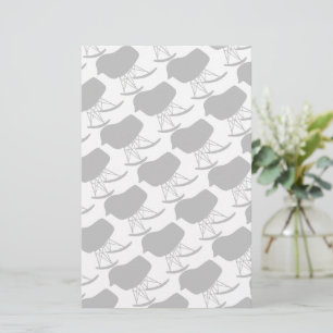 Gray Patroonstoel voor midden-eeuwen Silhouette Briefpapier