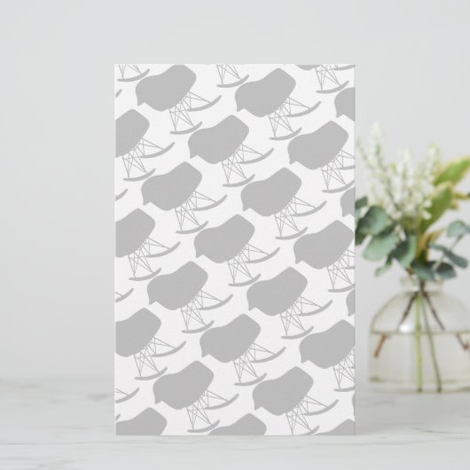 Gray Patroonstoel voor midden-eeuwen Silhouette Briefpapier (Staand voorkant)