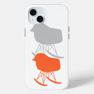 Gray Patroonstoel voor midden-eeuwen Silhouette iPhone 15 Mini Hoesje
