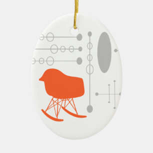 Gray Patroonstoel voor midden-eeuwen Silhouette Keramisch Ornament