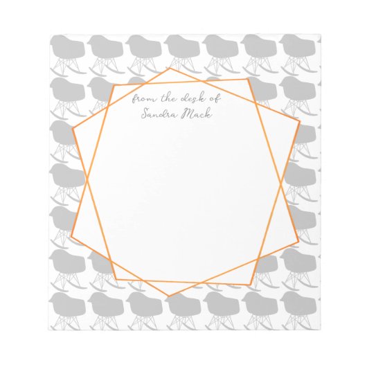 Gray Patroonstoel voor midden-eeuwen Silhouette Notitieblok (Voorkant)