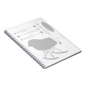 Gray Patroonstoel voor midden-eeuwen Silhouette Notitieboek (Rechterzijde)