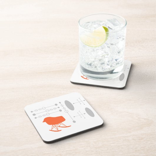 Gray Patroonstoel voor midden-eeuwen Silhouette Onderzetter (Rechterzijde)