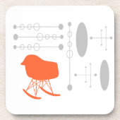 Gray Patroonstoel voor midden-eeuwen Silhouette Onderzetter (Voorkant)