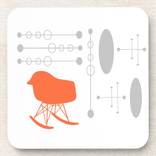 Gray Patroonstoel voor midden-eeuwen Silhouette Onderzetter (Voorkant)